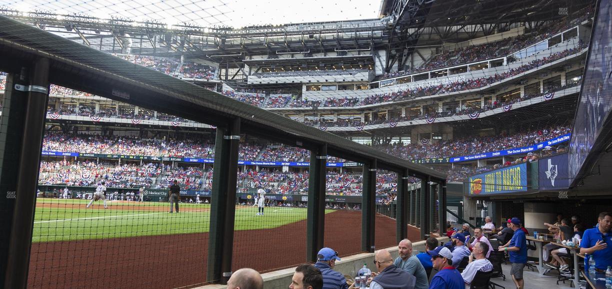 Globe Life Field - Section Dugout Club Third Base Seat View