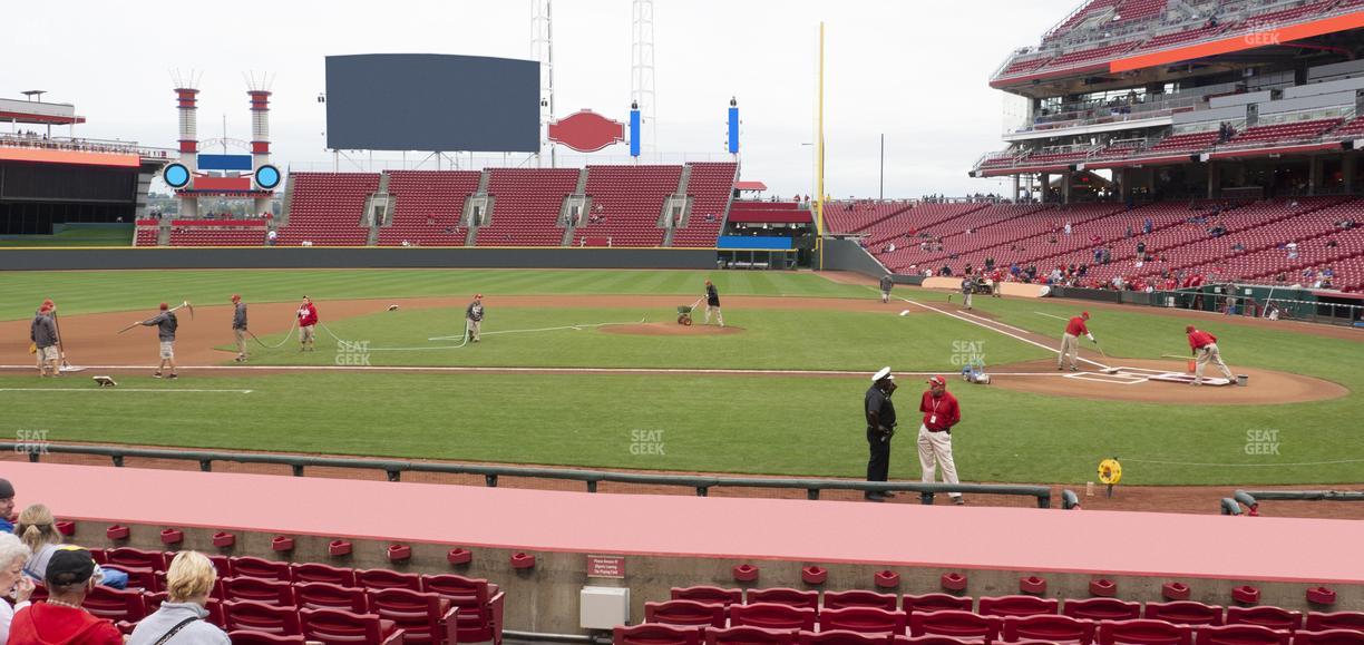 Great American Ball Park - Section Dugout Box 119 Seat View
