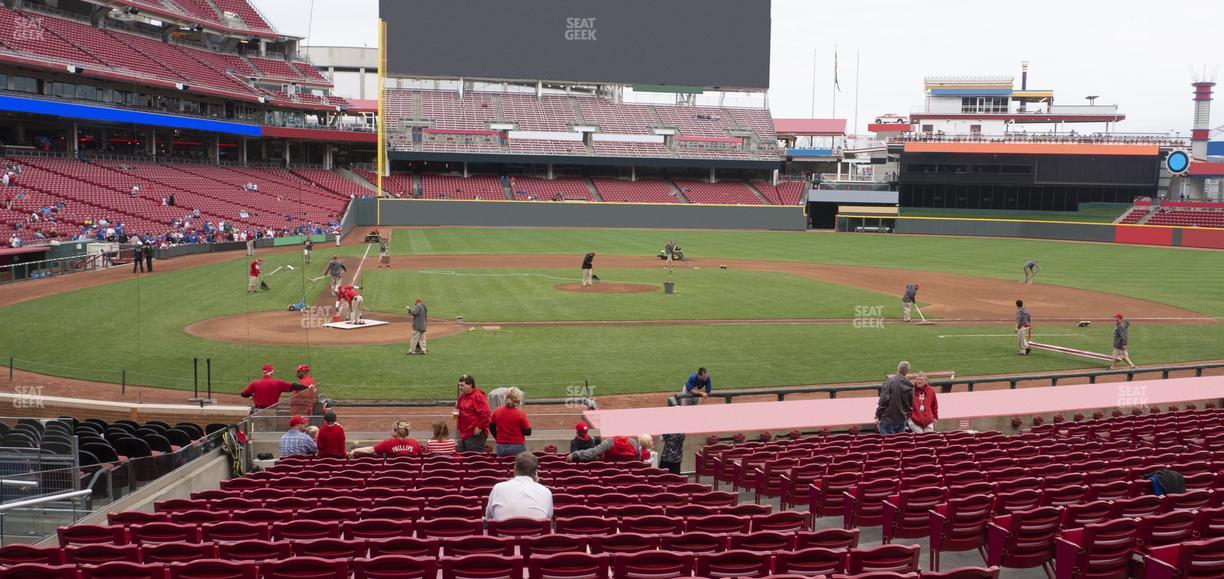 Great American Ball Park - Section Dugout Box 127 Seat View
