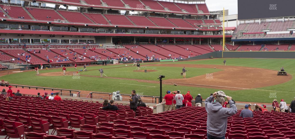Great American Ball Park - Section Dugout Box 132 Seat View