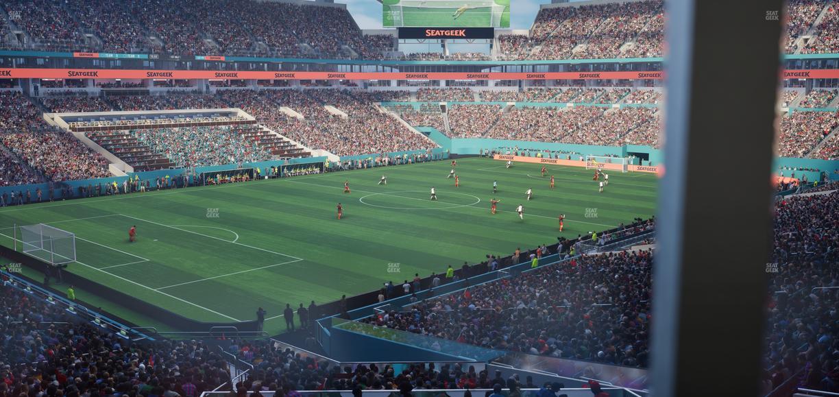 Hard Rock Stadium - Section 225 Corner Club Seat View