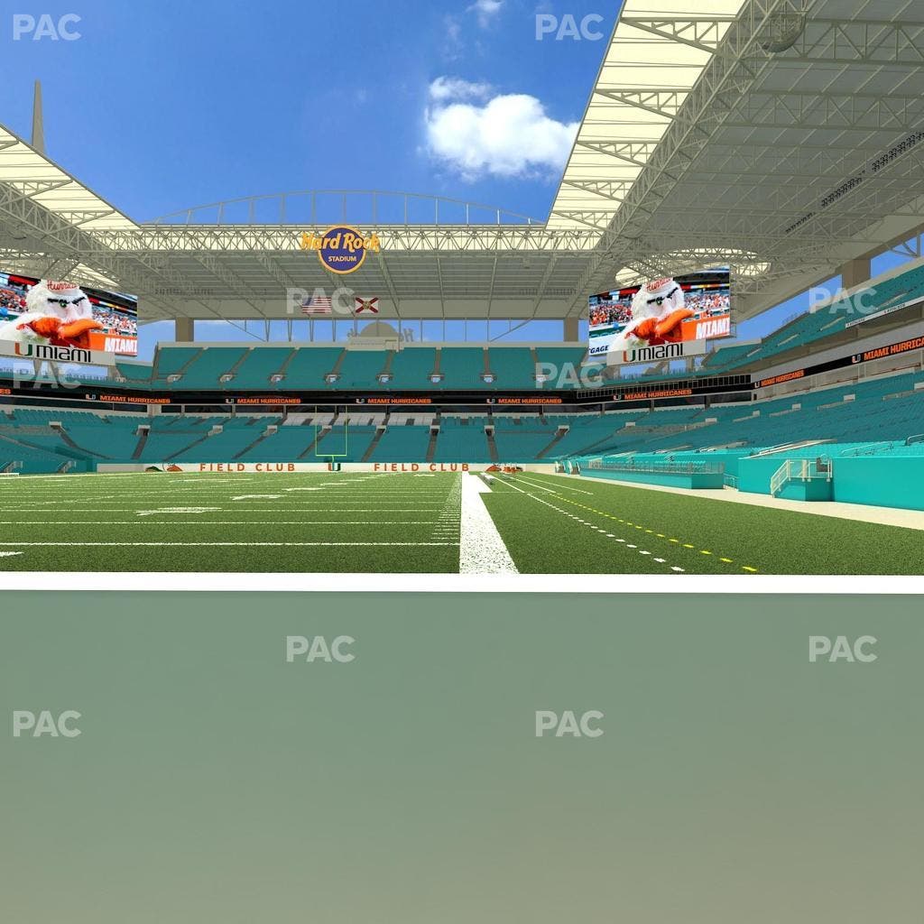 Hard Rock Stadium - Section East Field Club Seat View