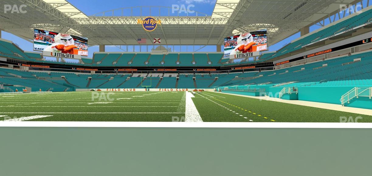 Hard Rock Stadium - Section East Field Club Seat View