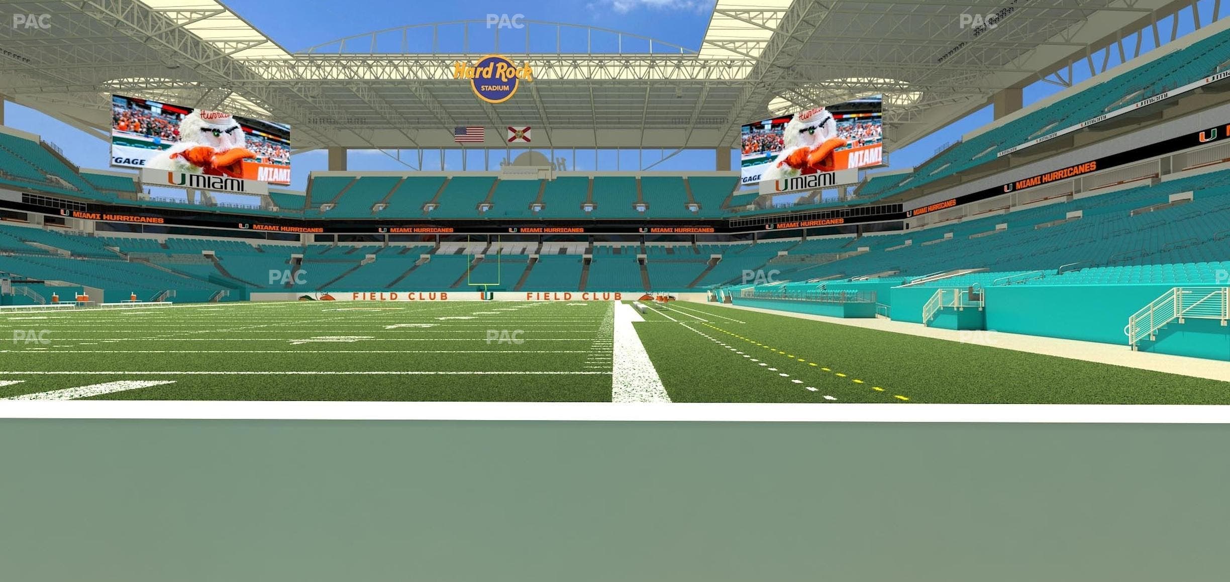 Hard Rock Stadium - Section East Field Club Seat View