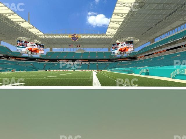 Hard Rock Stadium - Section East Field Club Seat View