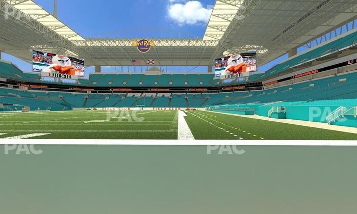 Hard Rock Stadium - Section East Field Club Seat View