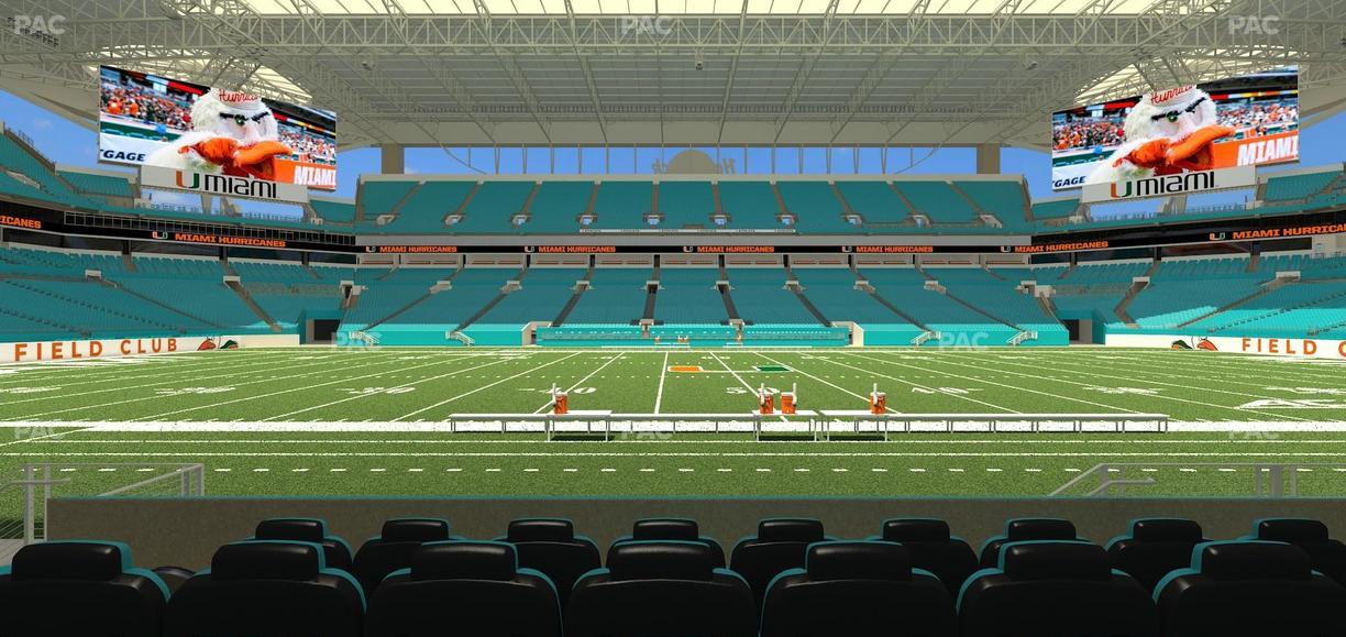 Hard Rock Stadium - Section Golden Canes Club Seat View