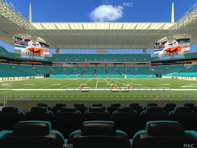 Hard Rock Stadium - Section Golden Canes Club Seat View