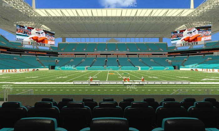 Hard Rock Stadium - Section Golden Canes Club Seat View