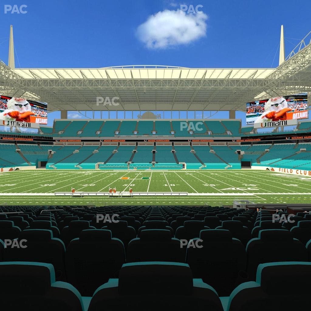 Hard Rock Stadium - Section Golden Canes Club Seat View