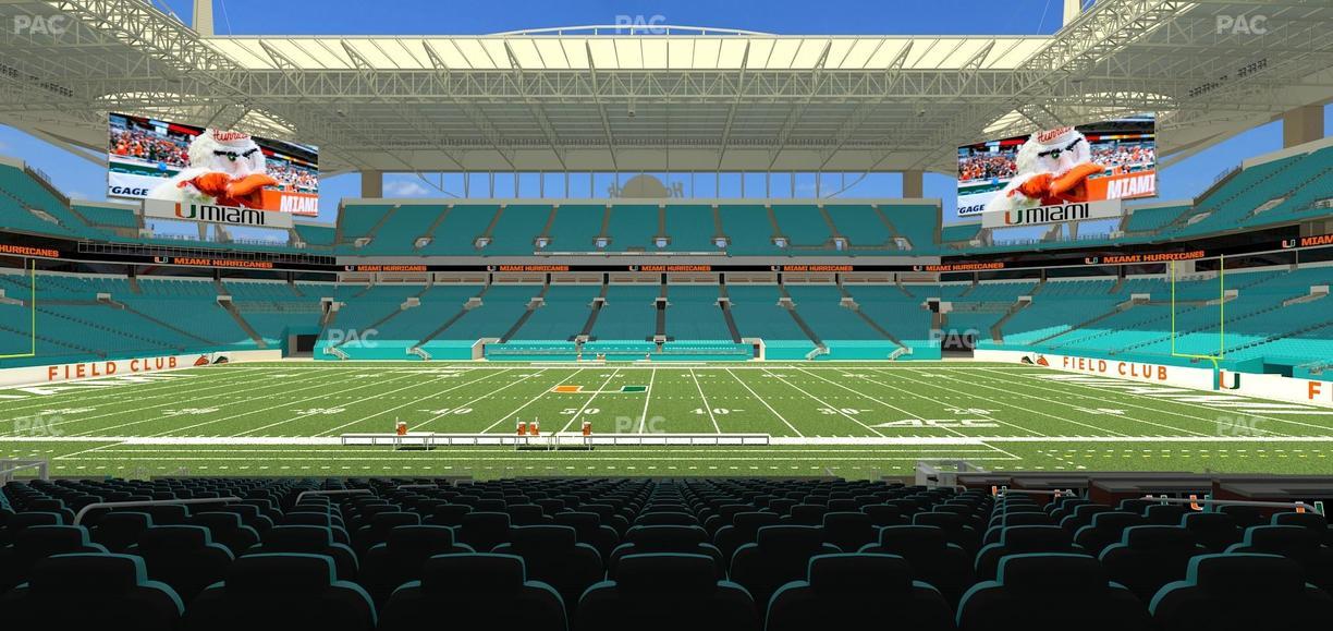 Hard Rock Stadium - Section Golden Canes Club Seat View