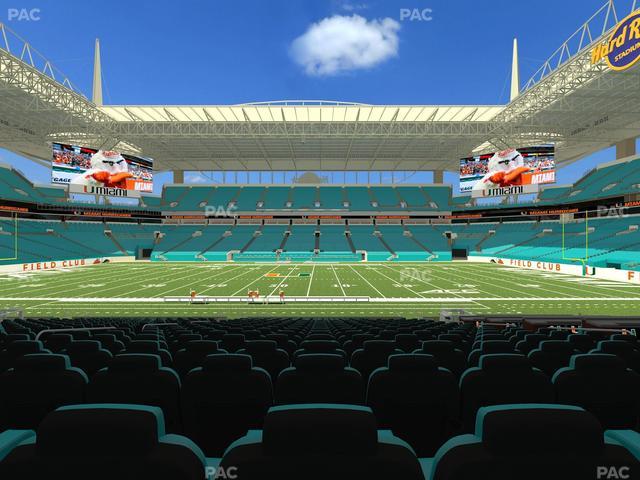 Hard Rock Stadium - Section Golden Canes Club Seat View