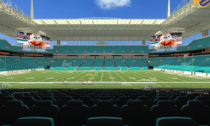 Hard Rock Stadium - Section Golden Canes Club Seat View