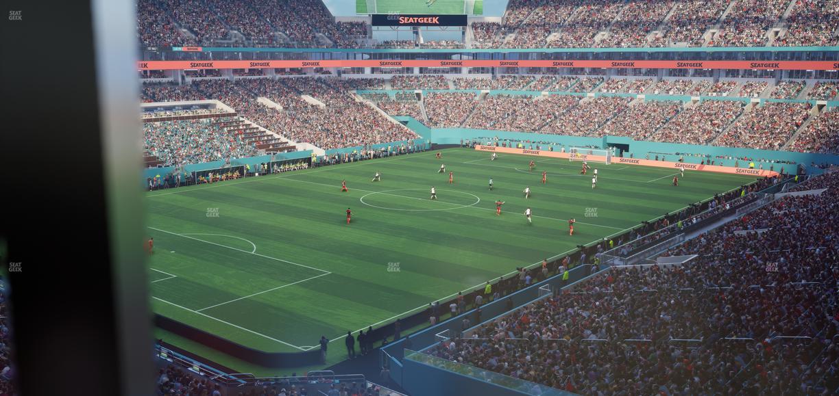 Hard Rock Stadium - Section Mezzanine Suite 25 Corner Club Seat View