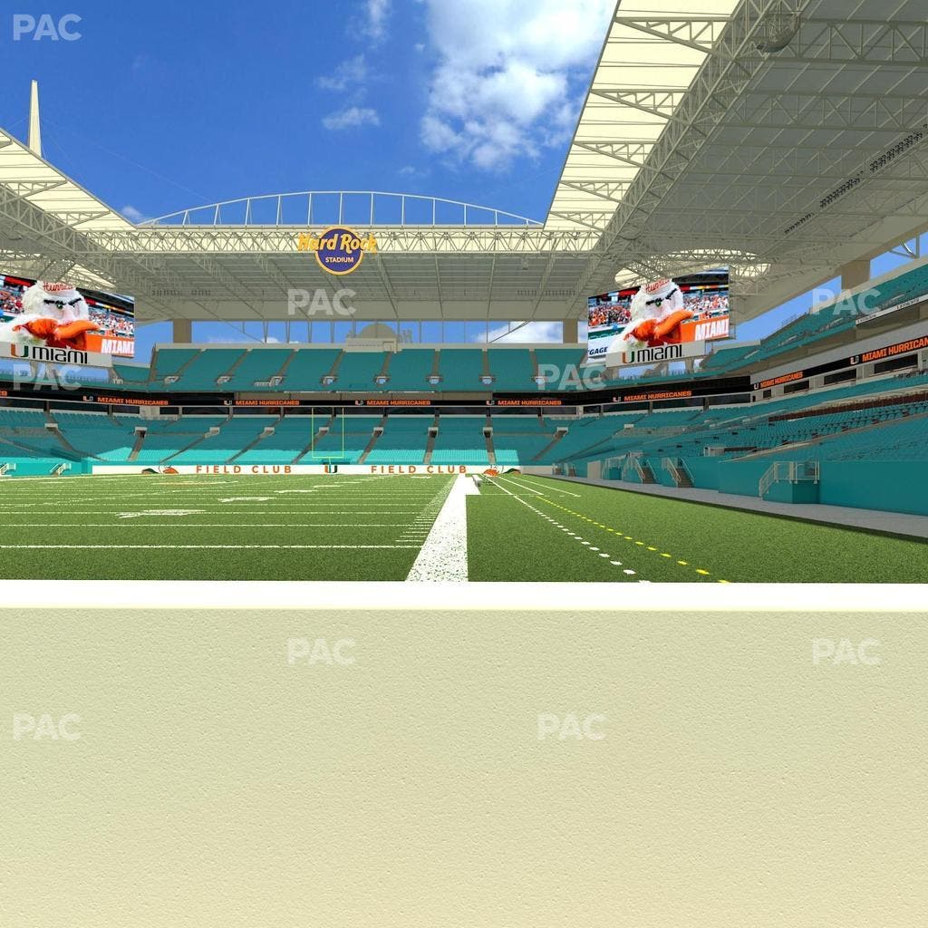 Hard Rock Stadium - Section West Field Club Seat View