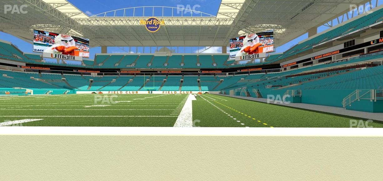 Hard Rock Stadium - Section West Field Club Seat View