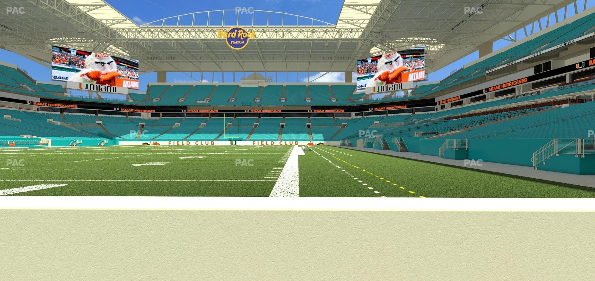 Hard Rock Stadium - Section West Field Club Seat View