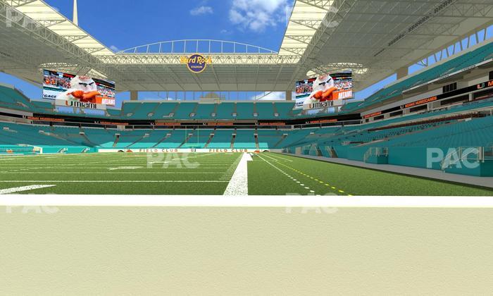 Hard Rock Stadium - Section West Field Club Seat View