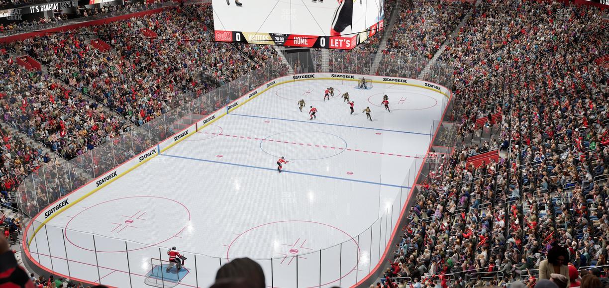 Little Caesars Arena - Section Drink Rail Mezzanine 1 Seat View