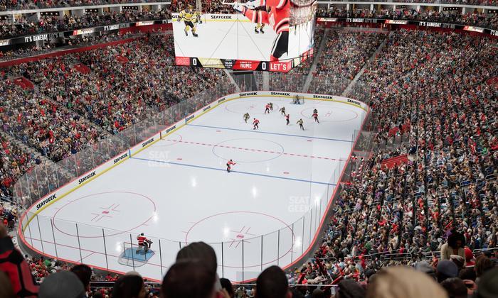 Little Caesars Arena - Section Drink Rail Mezzanine 1 Seat View