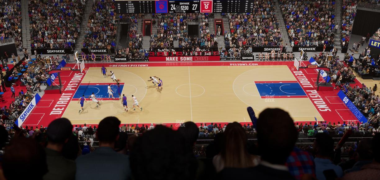 Little Caesars Arena - Section Drink Rail Mezzanine 11 Seat View