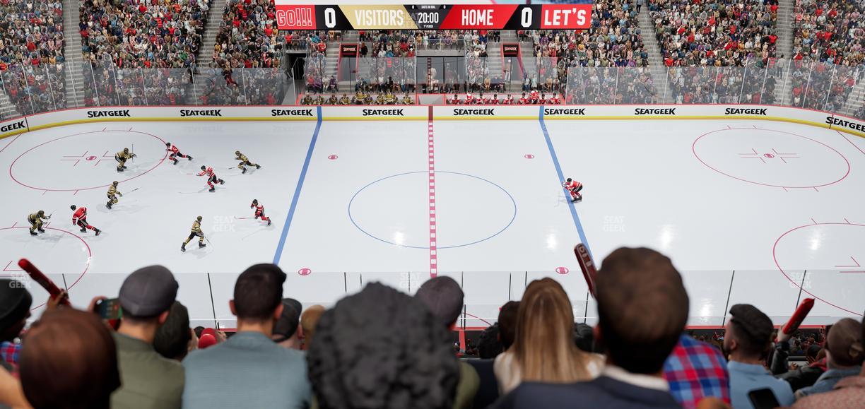 Little Caesars Arena - Section Drink Rail Mezzanine 11 Seat View