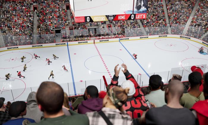 Little Caesars Arena - Section Drink Rail Mezzanine 12 Seat View