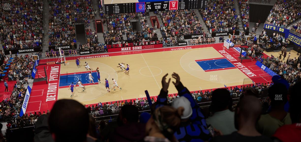 Little Caesars Arena - Section Drink Rail Mezzanine 12 Seat View