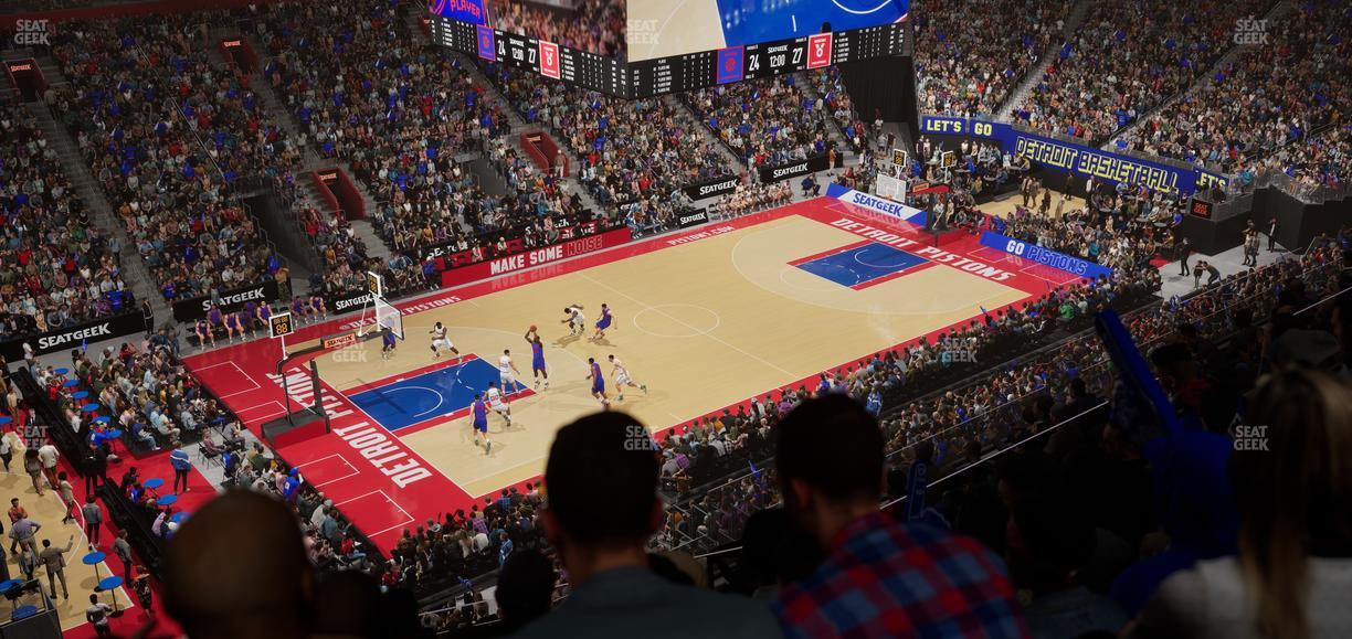 Little Caesars Arena - Section Drink Rail Mezzanine 15 Seat View