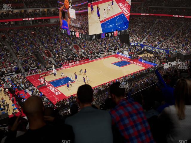 Little Caesars Arena - Section Drink Rail Mezzanine 15 Seat View