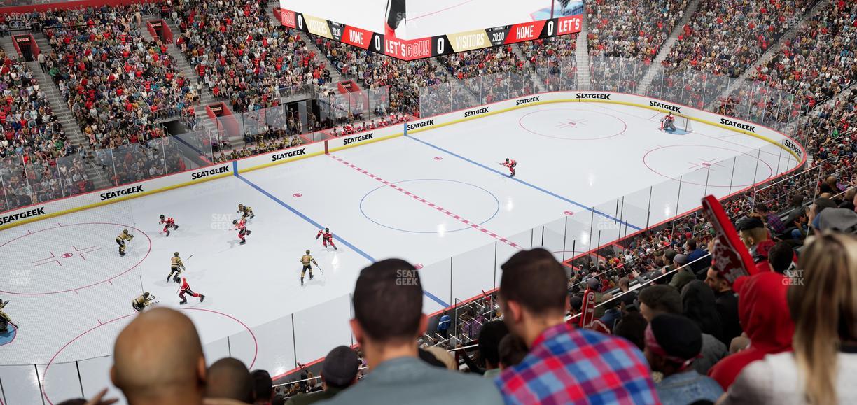 Little Caesars Arena - Section Drink Rail Mezzanine 15 Seat View