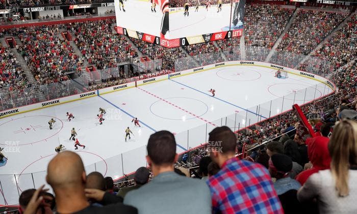 Little Caesars Arena - Section Drink Rail Mezzanine 15 Seat View