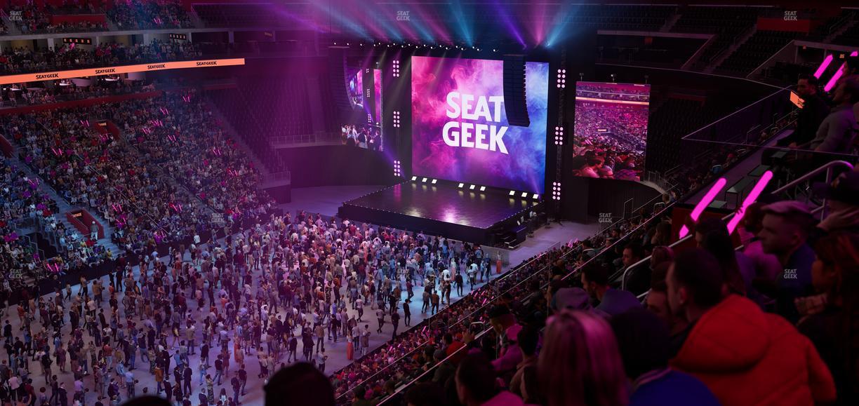 Little Caesars Arena - Section Drink Rail Mezzanine 15 Seat View