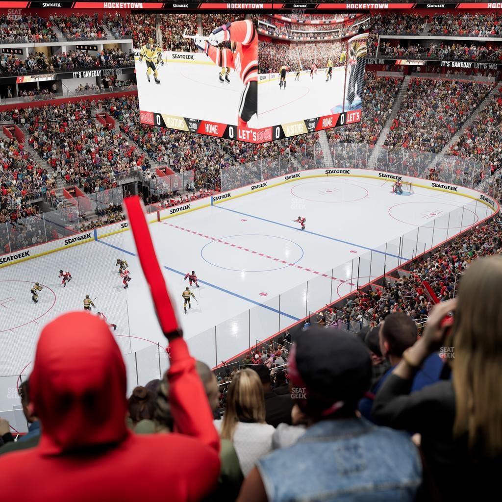 Little Caesars Arena - Section Drink Rail Mezzanine 16 Seat View