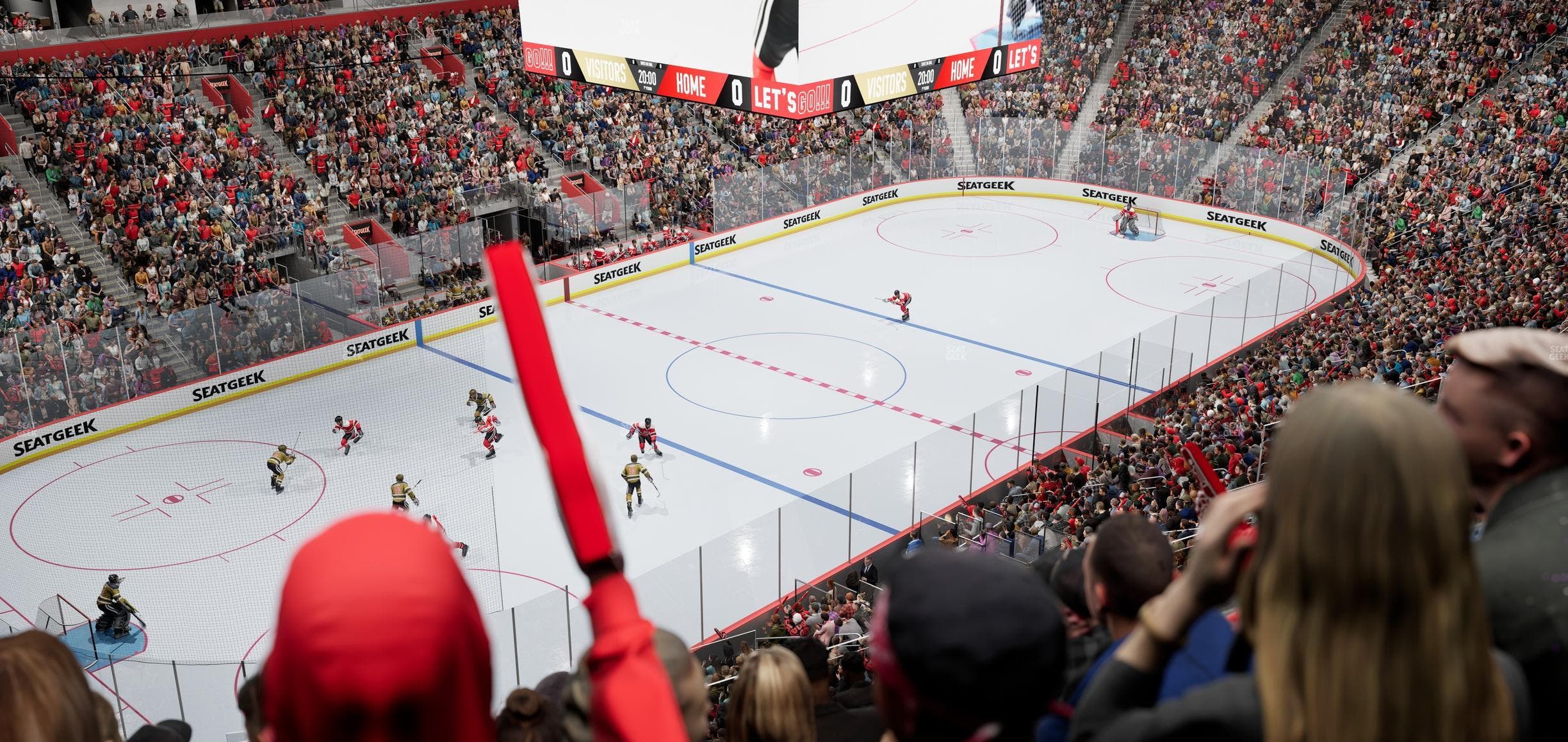Little Caesars Arena - Section Drink Rail Mezzanine 16 Seat View