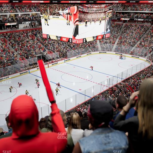 Little Caesars Arena - Section Drink Rail Mezzanine 16 Seat View