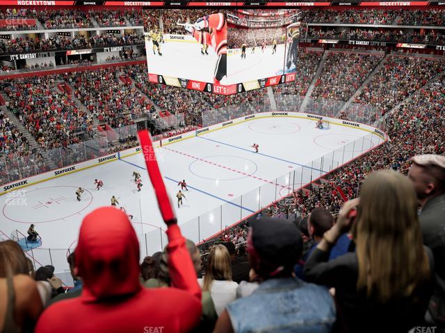 Little Caesars Arena - Section Drink Rail Mezzanine 16 Seat View