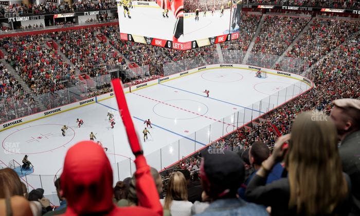 Little Caesars Arena - Section Drink Rail Mezzanine 16 Seat View