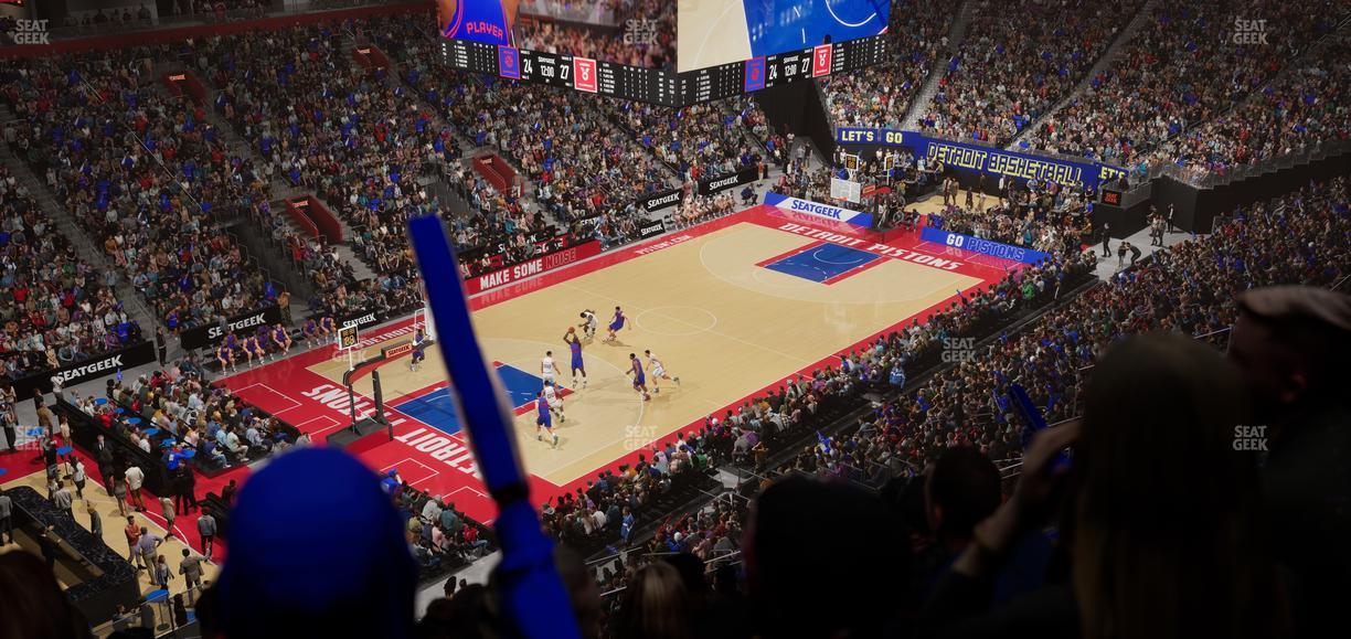 Little Caesars Arena - Section Drink Rail Mezzanine 16 Seat View