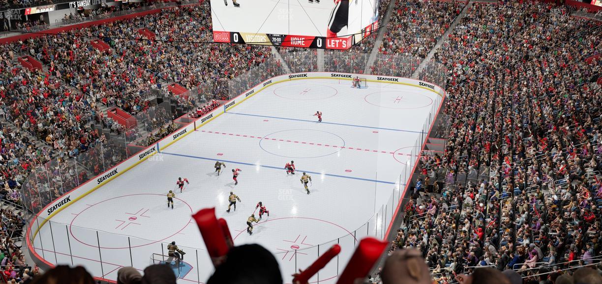 Little Caesars Arena - Section Drink Rail Mezzanine 18 Seat View