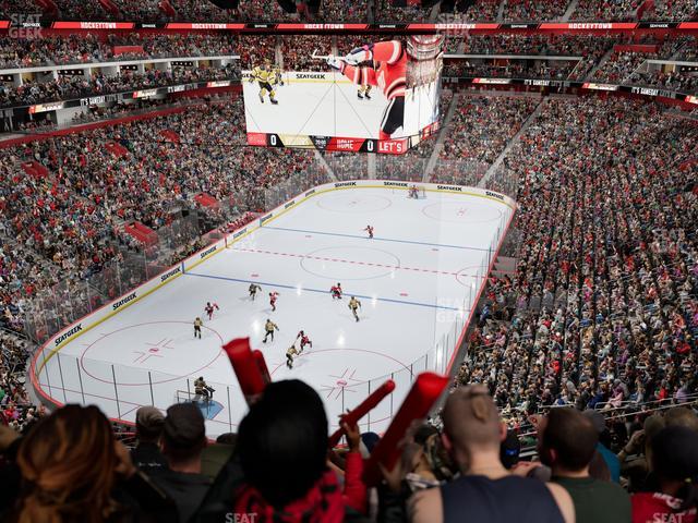 Little Caesars Arena - Section Drink Rail Mezzanine 18 Seat View
