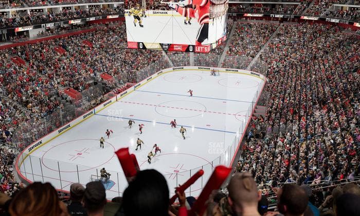 Little Caesars Arena - Section Drink Rail Mezzanine 18 Seat View