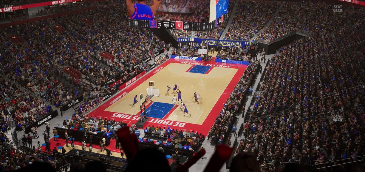 Little Caesars Arena - Section Drink Rail Mezzanine 18 Seat View