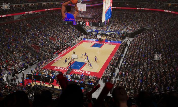 Little Caesars Arena - Section Drink Rail Mezzanine 18 Seat View