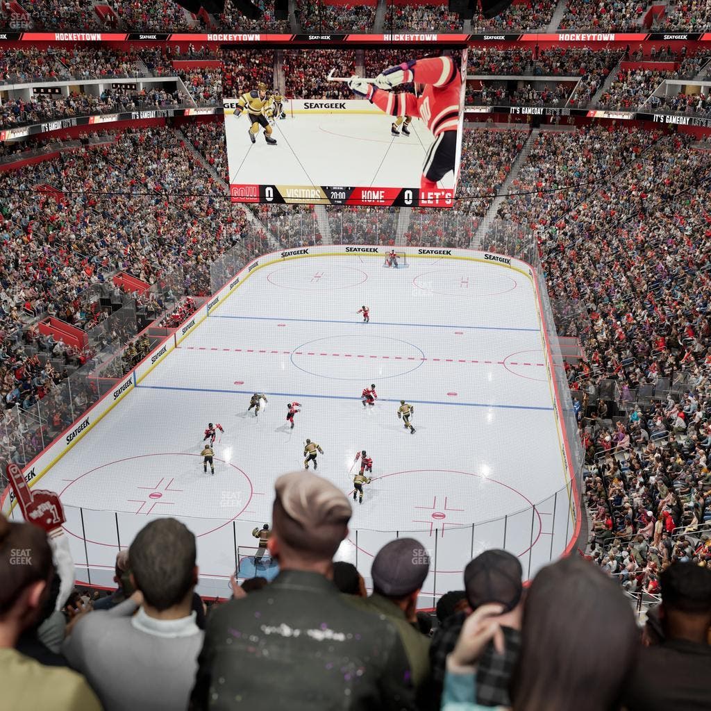 Little Caesars Arena - Section Drink Rail Mezzanine 19 A Seat View