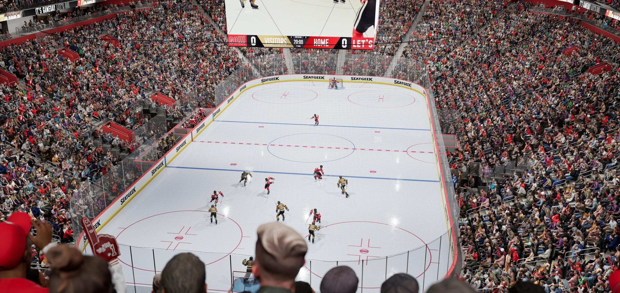 Little Caesars Arena - Section Drink Rail Mezzanine 19 A Seat View