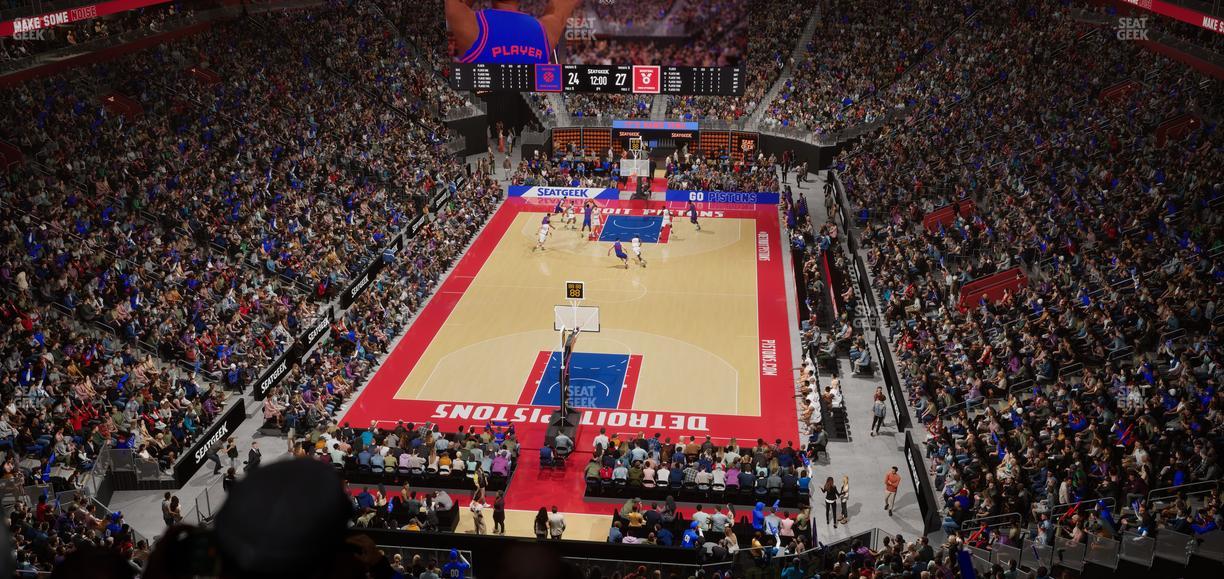 Little Caesars Arena - Section Drink Rail Mezzanine 2 Seat View