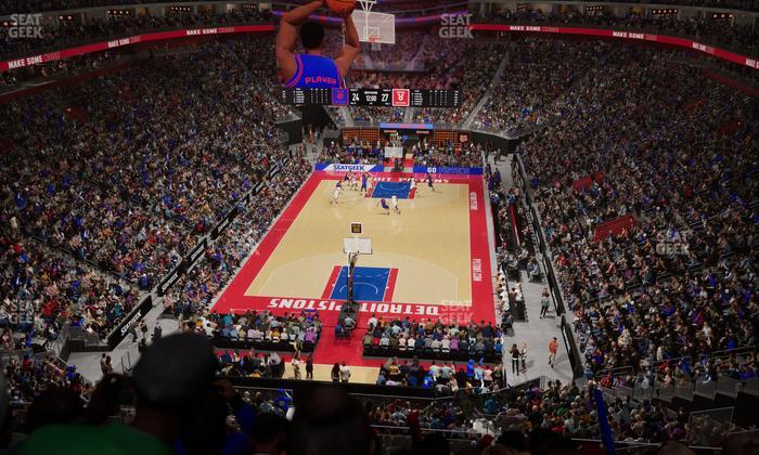 Little Caesars Arena - Section Drink Rail Mezzanine 2 Seat View