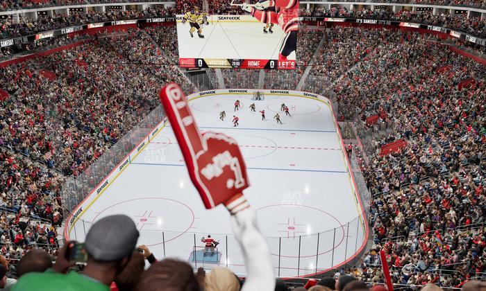 Little Caesars Arena - Section Drink Rail Mezzanine 2 Seat View