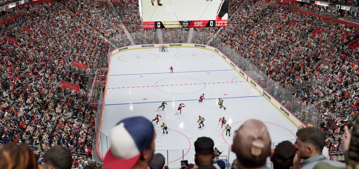 Little Caesars Arena - Section Drink Rail Mezzanine 20 Seat View